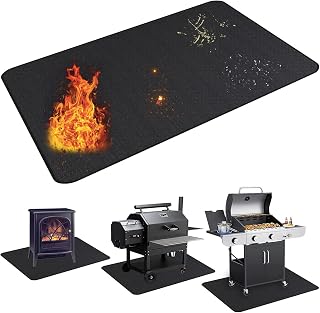 UBeesize 48x65 Inch Double-Sided Fireproof Grill Mat - Waterproof Oil-Proof Protector for Grills, Fire Pits, Decks, Patios & Campfires