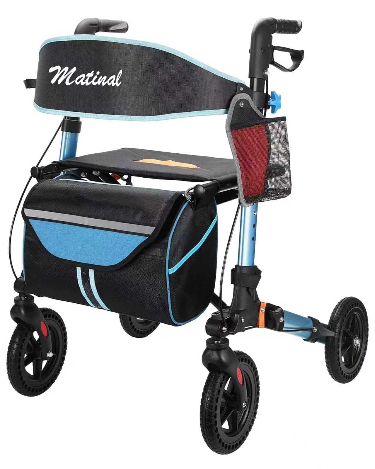 Rollator für Senioren, leichter, faltbarer All-Terrain-Rollator mit Sitz