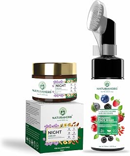 Naturaherb Skin Care Combo | Herbal Night Cream Steroid Free Formula (30g) + Glutathione Foaming Face Wash (150ml) | For A... Price In India