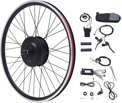 Electric Bicycle Motor Kit 36V 500W 24in Rear Wheel E-Bike Conversion Kit E-Bike Cycling Conversion Dual Mode Controller 5-Gear Speed Adjustment