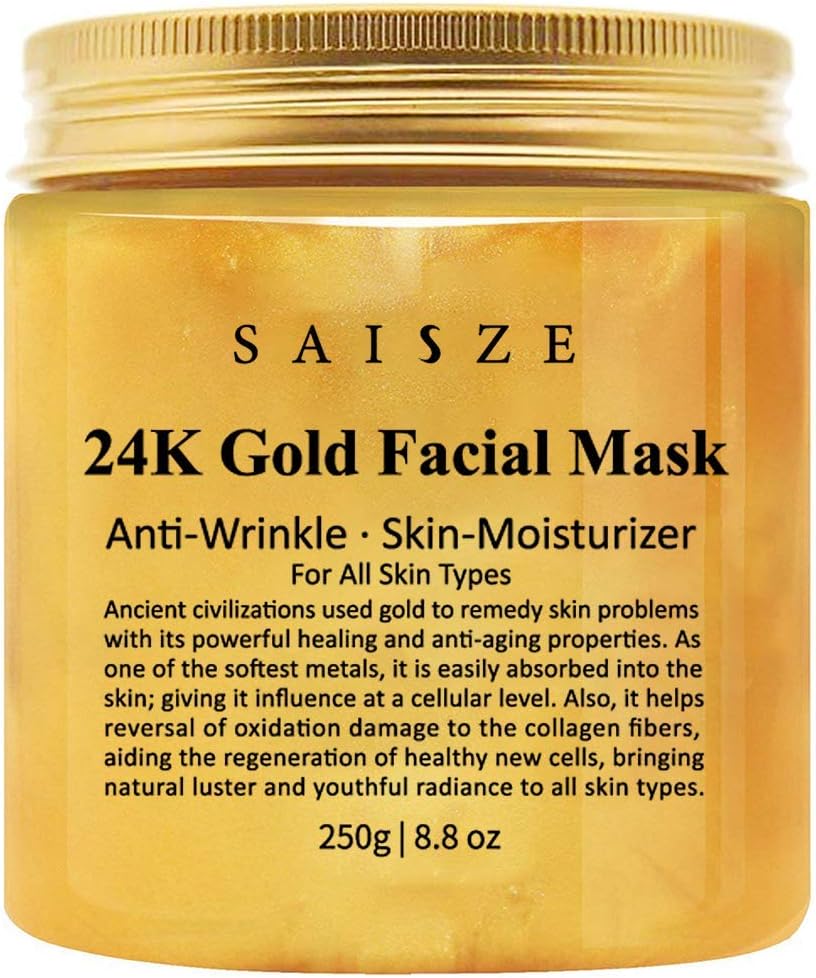SAISZE 24k Gold Face Mask, Anti-Wrinkle Anti-Fine Lines Anti-Toxin and Face Moisturizer, Facial treatment - 6.8oz