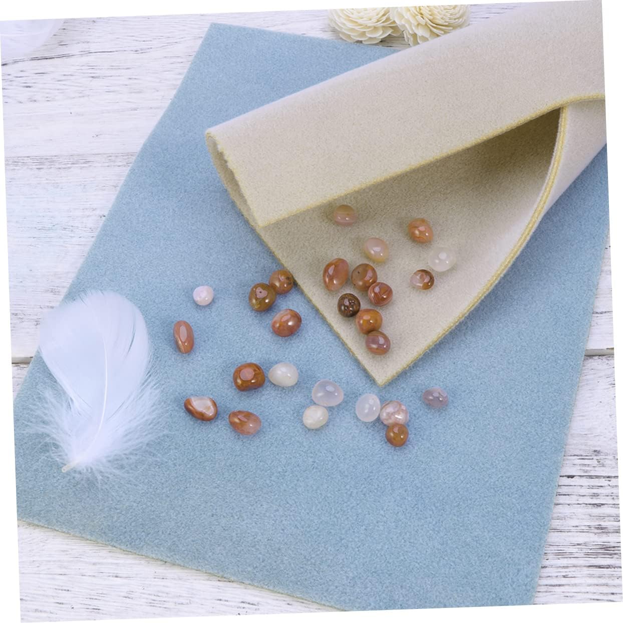 TEHAUX 8pcs Non- Bead Mats for Jewelry Making Accessories Flocking Material Random Cushioning