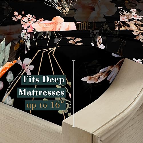 Miniatura 3 de YIYEA Juego de sábanas de tamaño King, lujosas sábanas de microfibra de doble cepillado de 1800 hilos, calidad hotelera, para cama tamaño King,