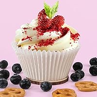 Vista 3 de Caperci - Moldes jumbo para cupcakes blancos, tazas de papel para magdalenas 300 unidades, sin olor, grado alimenticio, papel mejorado a prueba