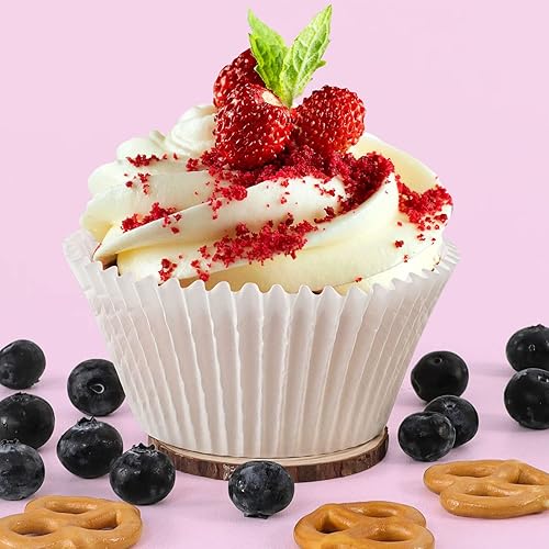 Miniatura 3 de Caperci Jumbo Cupcake Liners - Tazas para hornear magdalenas blancas, 300 unidades, sin olor, grado alimenticio, papel mejorado a prueba de grasa
