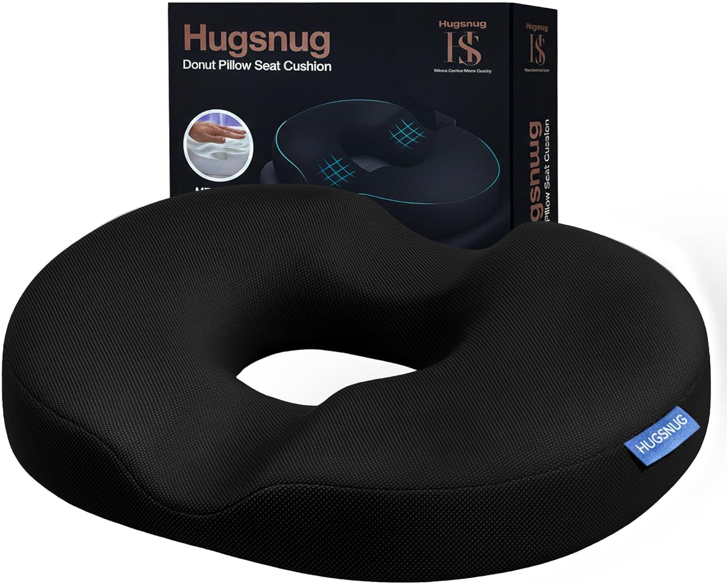 Donut Pillow Seat Cushion with Washable Cover – Tailbone Pain Relief Cushion for Postpartum – Anti-Slip Sciatica Pain Relief Pillow – Lumbar Support Pillow for Office Chair, Car & Home