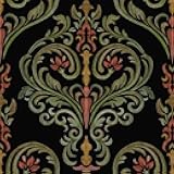 Boho Victorian Floral Wallpaper Peel and Stick Vintage Elegant Botanical Dark Mysterious Red Flowers Green Leaf Wallpaper Removable Self Adhesive for Bedroom Bathroom Renter Friendly 17.71