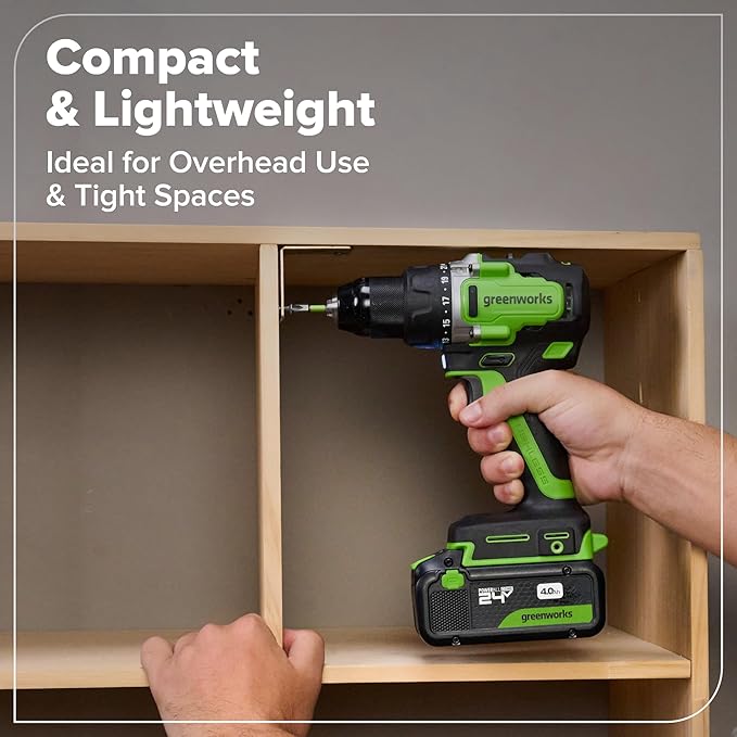 Taladro Atornillador Inalámbrico Greenworks 24V Sin Escobillas 800 in-lbs miniatura 8