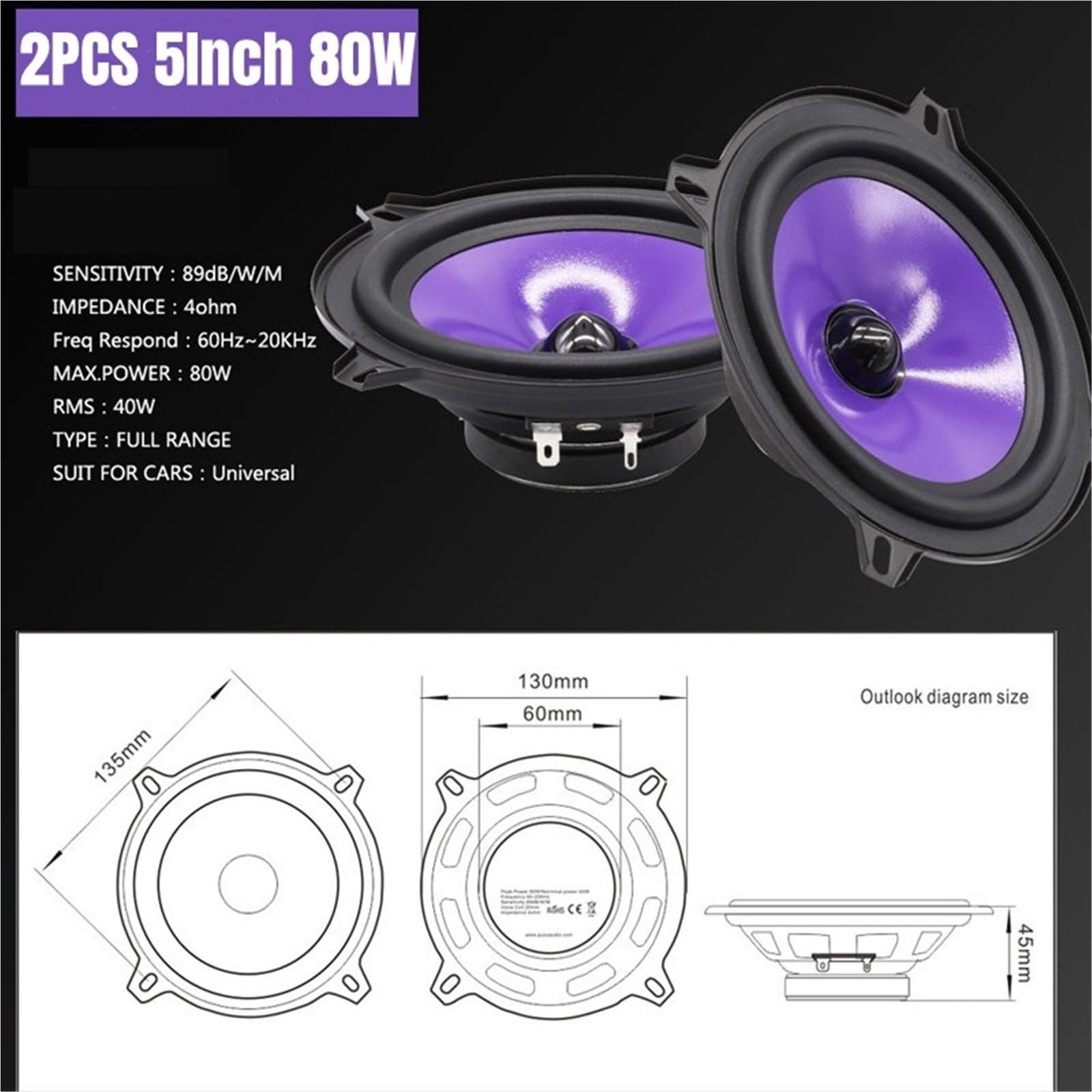 Głośniki samochodowe Głośnik samochodowy(6.5 Inch 90W)
