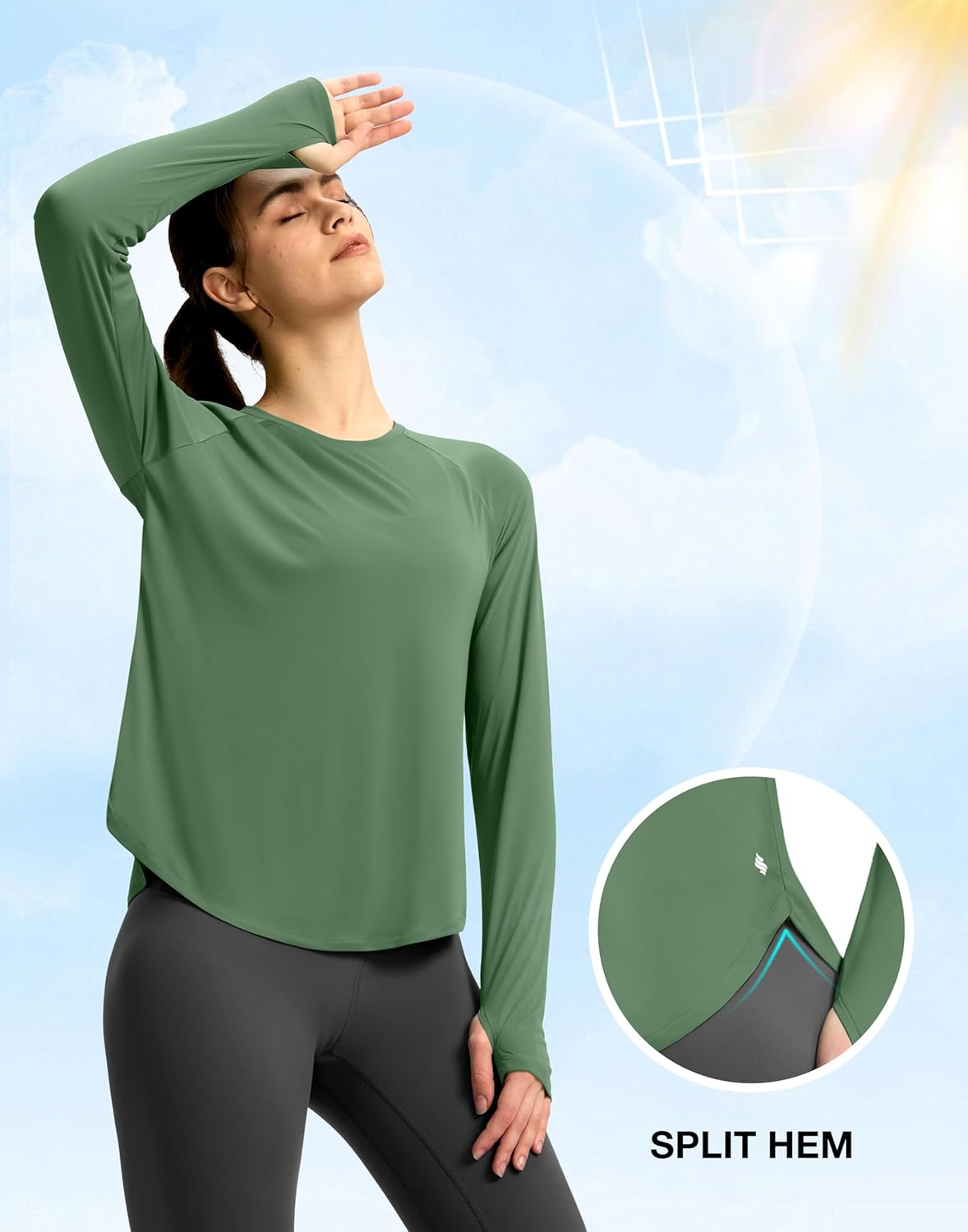 Soothfeel Women's UPF 50+ UV Protection Lightweight Quick Dry Long Sleeve Workout Shirt - Image 4