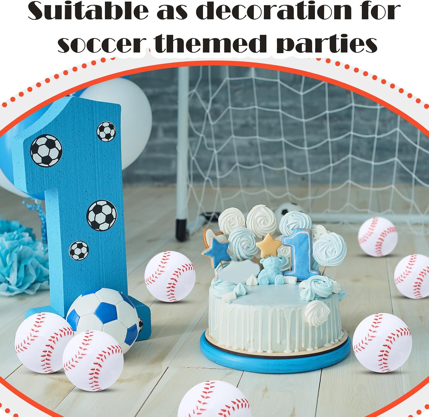 Sratte 100 Pcs Mini Baseball Balls Bulk 2.5 Inch Foam Baseball Ball Squeeze Small Foam Balls Sports Party Favors for Birthday Party Supplies