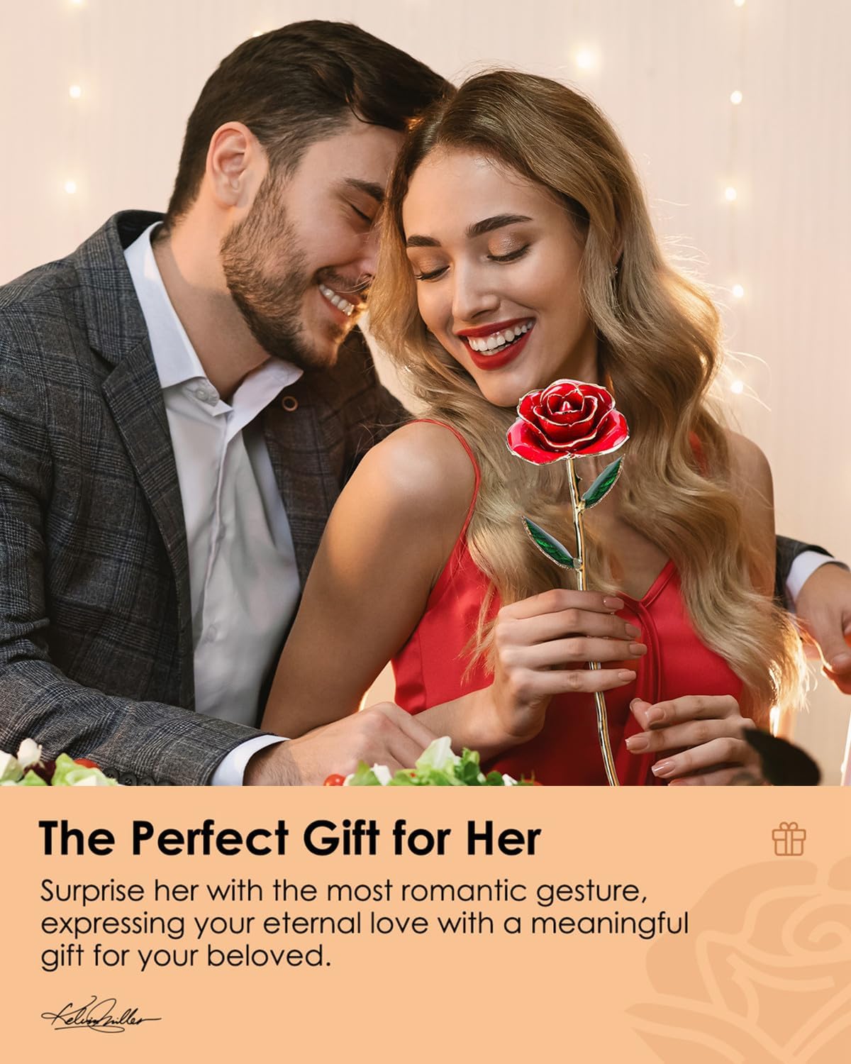 24K Gold Dipped Rose – Handpicked Real Rose Preserved in 24K Gold – Passionate, One-of-a-Kind Romantic Gift for Her – Ideal for Birthday, Anniversary, Mother’s Day, Valentine’s Day (Red) - Image 7