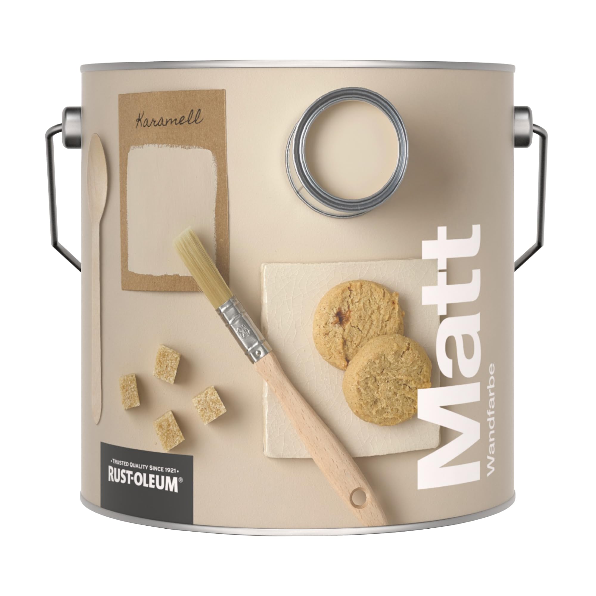 Rust-Oleum ultra strapazierfähige, extra deckende, abwaschbare, beige matte Wandfarbe - Karamell 2,5 Litres