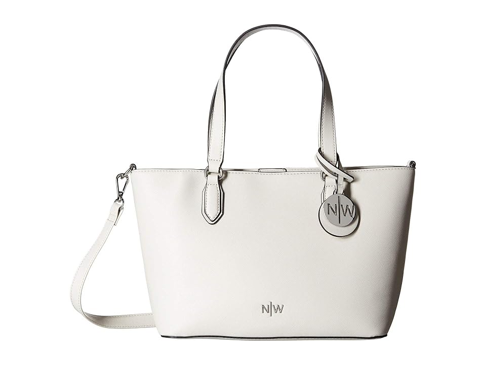 

Nine West Bryn Small Trap Tote (Stone) Handbags, White