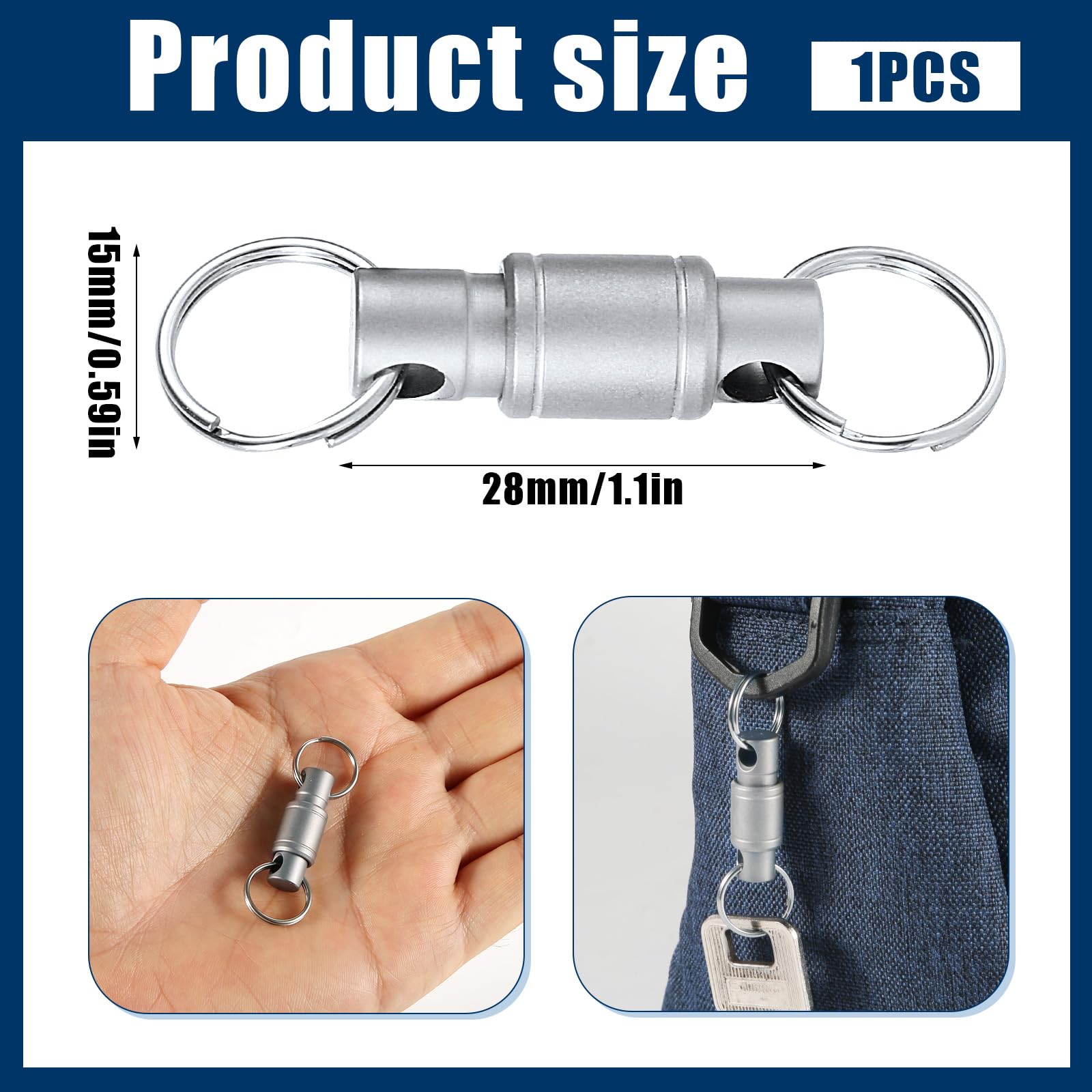 NQEUEPN Titanium Quick Release Keychain, 360-Degree Swivel Detachable Key Ring Heavy Duty Key Chain for Car Key Women Men