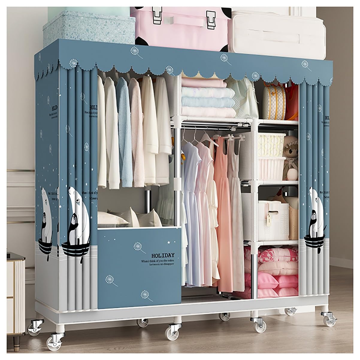 Armoire portative pour optimiser le rangement des vêtements dans un petit espace