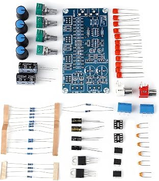 ASHATA Pre-amplifier Board DIY Set, AMP Preamplifier Volume Tone Control Board DIY Set Kits Low/Middle/High Pitch Audio Power Amplifier