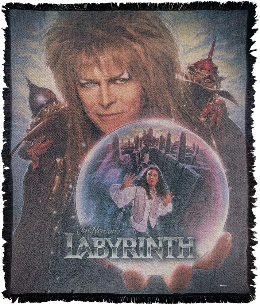 LOGOVISION Labyrinth Blanket, 50"x60" Trapped in The Glass Woven Tapestry Cotton Blend Fringed Throw