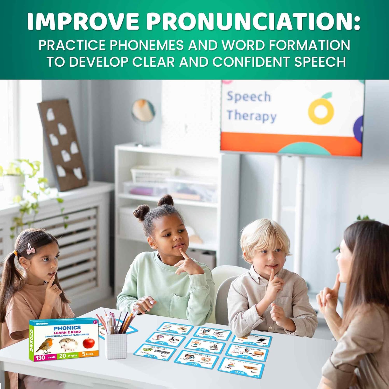 QUOKKA Phonics Flash Cards for Kids Ages 4-8 – 20 Phonic Stages 260 Card Games for Kids Ages 3-5 and 6-8 – Learn to Read Games & Reading Manipulatives for Phonemic Awareness – Alphabet CVC Blends etc - Image 6