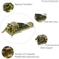 GEERTOP Ultrakönnyű Egyszemélyes Vízálló Bivy Sátor - PU5000MM Poliészter, Szellőző Ablakokkal, 3 Évszakos Túrázáshoz, Kempingezéshez, Hordt 3