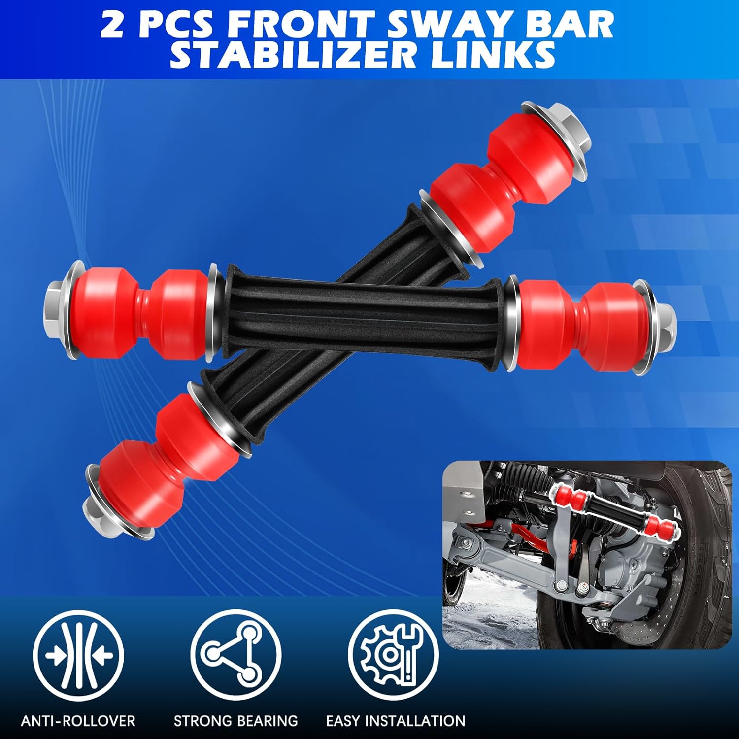 4Pcs Front Sway Bar Links Compatible with 2004-2019 Silverado/Sierra, Escalade, Tahoe/Suburban, Yukon - Replaces K700432 K700538