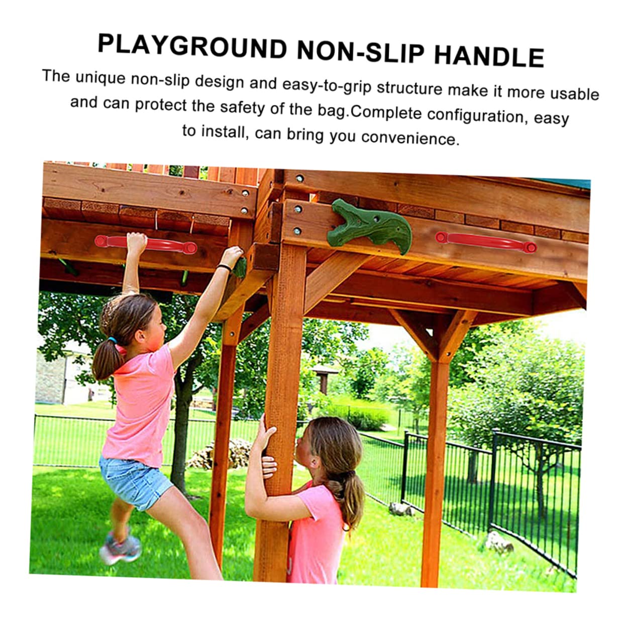 SHOWERORO 1 Set Non Slip Handles for Playground Climbing Frame Accessories Durable Hand Grip Bar for Safety Easy to Install Complete for Secure Playtime