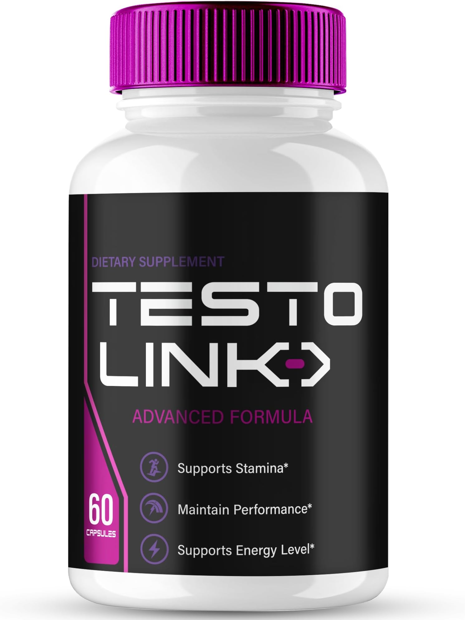 Testo Link Capsules, Official TestoLink Supplement Pills - Maximum Strength, All Natural Formula for Energy, Stamina and Performance, Premium Testo Link Health Pills Reviews (60 Capsules)