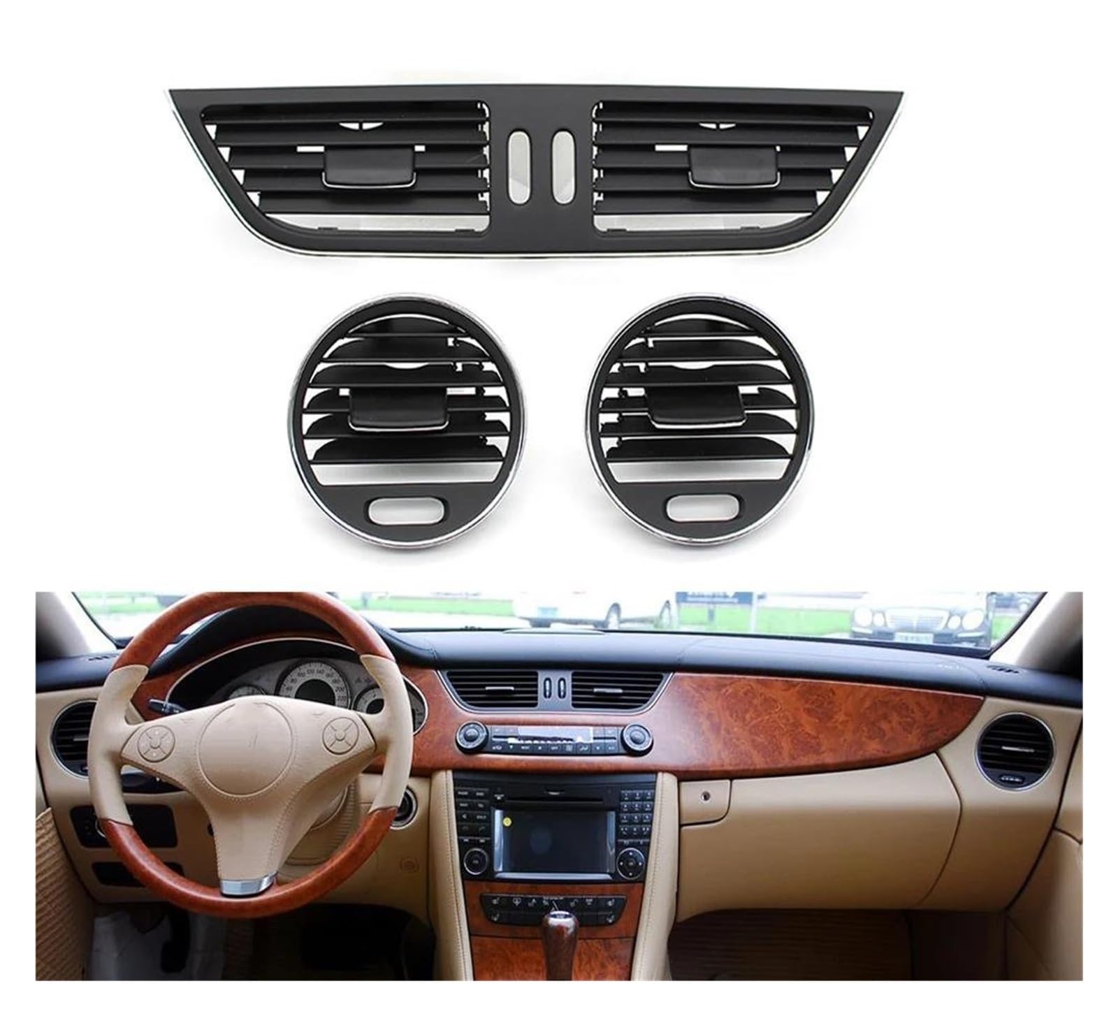 Zamiennik kratki wylotu powietrza do Mercedesa do Benz CLS CLS55 CLS63 CLS350 CLS500 2007-2009 W219 przedni tylny środkowy klimatyzator AC osłona wylotu kratki wentylacyjnej tylna prawa