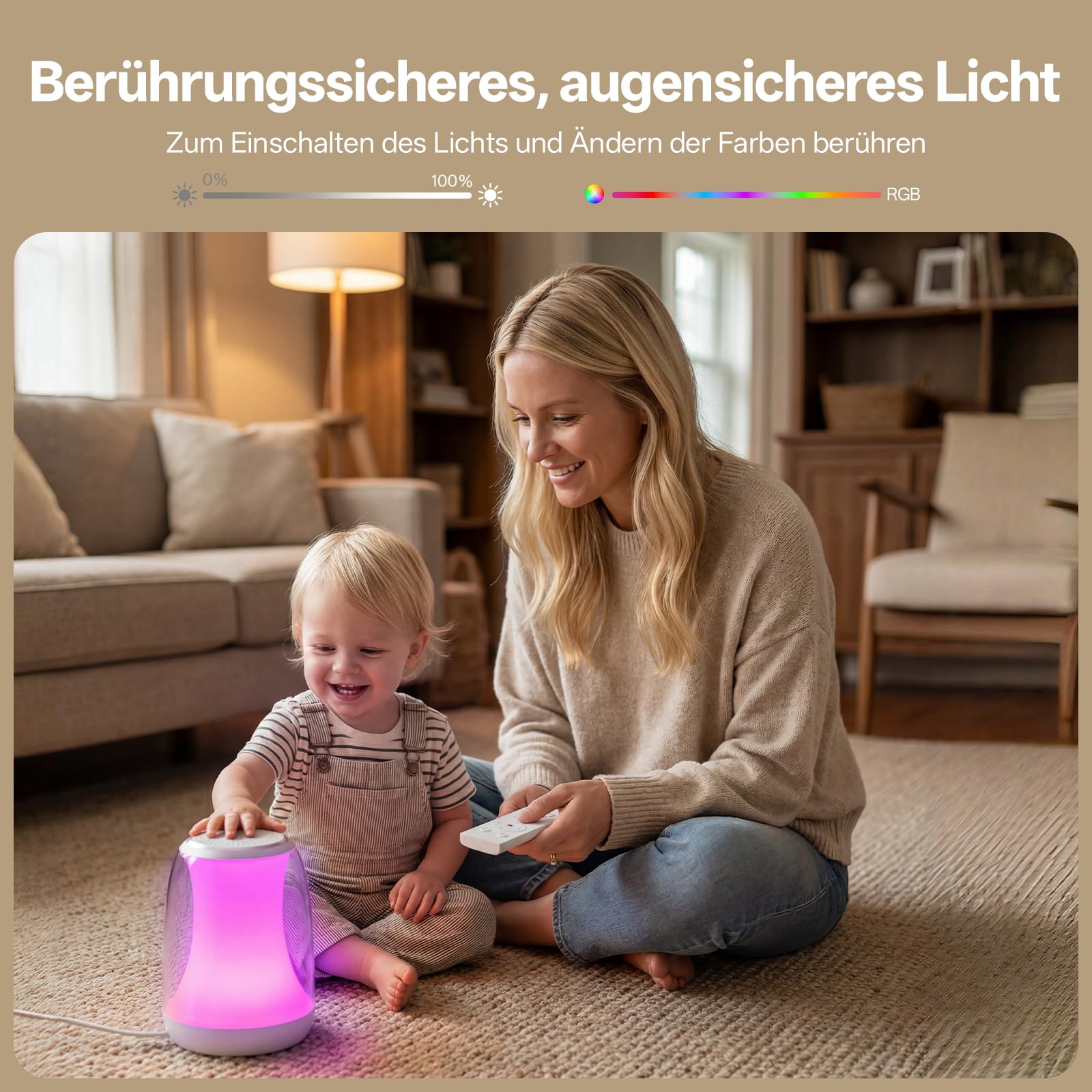 Hotmoon White Noise Machine Baby Weißes Rauschen Soundmaschine Nachtlicht, 27 beruhigenden Klängen, Fernbedienung & Touch-Steuerung, Timer, Einschlafhilfe für Kinderzimmer, Stillen Schlafen Kleinkind