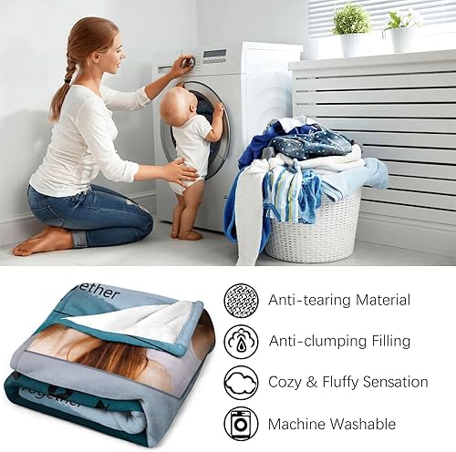 Miniatura 6 de Manta de música personalizada Spotify para parejas, manta personalizada ligera y suave con collage de fotos, regalos de cumpleaños de San Valentín