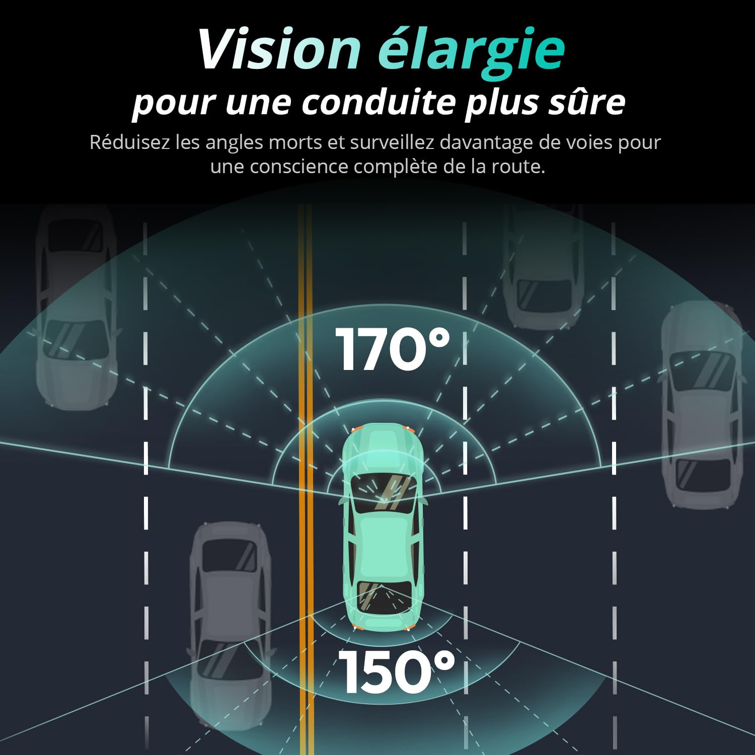 BOTSLAB 4K Dashcam Voiture GPS, Dashcam Voiture Avant Arrière avec Carte SD 64GB, 5G WiFi Camera Voiture Grand Angle 170°, Vision Nocturne,WDR,G-Capteur,Mode Stationnement24H, Enregistrement en Boucle