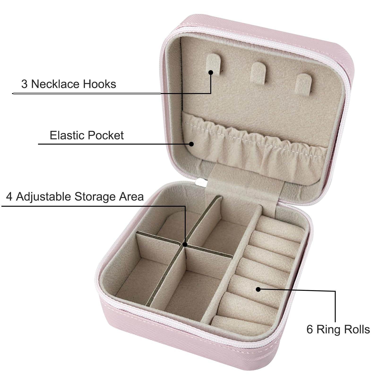 Boîte à Bijoux En Cuir PU, Petit Organisateur De Bijoux Pour