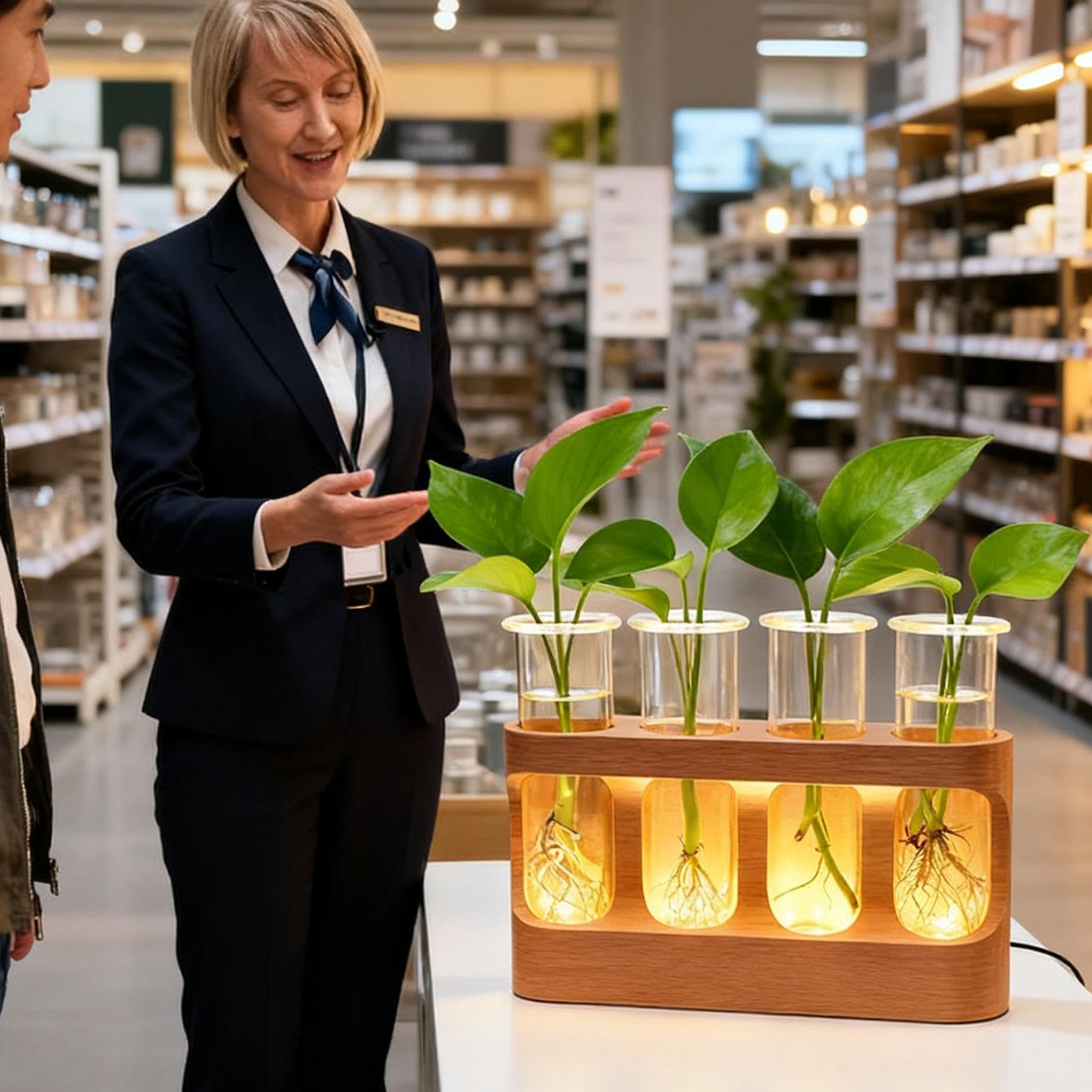 Vase Pour La Propagation Des Terrarium avec Éclairage LED Réglable