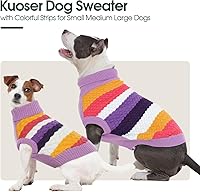 Vista 2 de Kuoser Suéter para perro, suéteres grandes para perros, cuello de tortuga para perrito, traje de Navidad y Acción de Gracias, chaleco de invierno