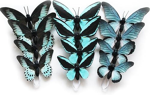 Paquete de 12 decoraciones de mariposa, decoración de estacas de mariposa 3D, 2 tamaños de adorno de mariposa para el hogar, flores falsas, Paquete de 12 decoraciones de mariposa, decoración de estacas de mariposa 3D, 2 tamaños de adorno de mariposa para el hogar, flores falsas,