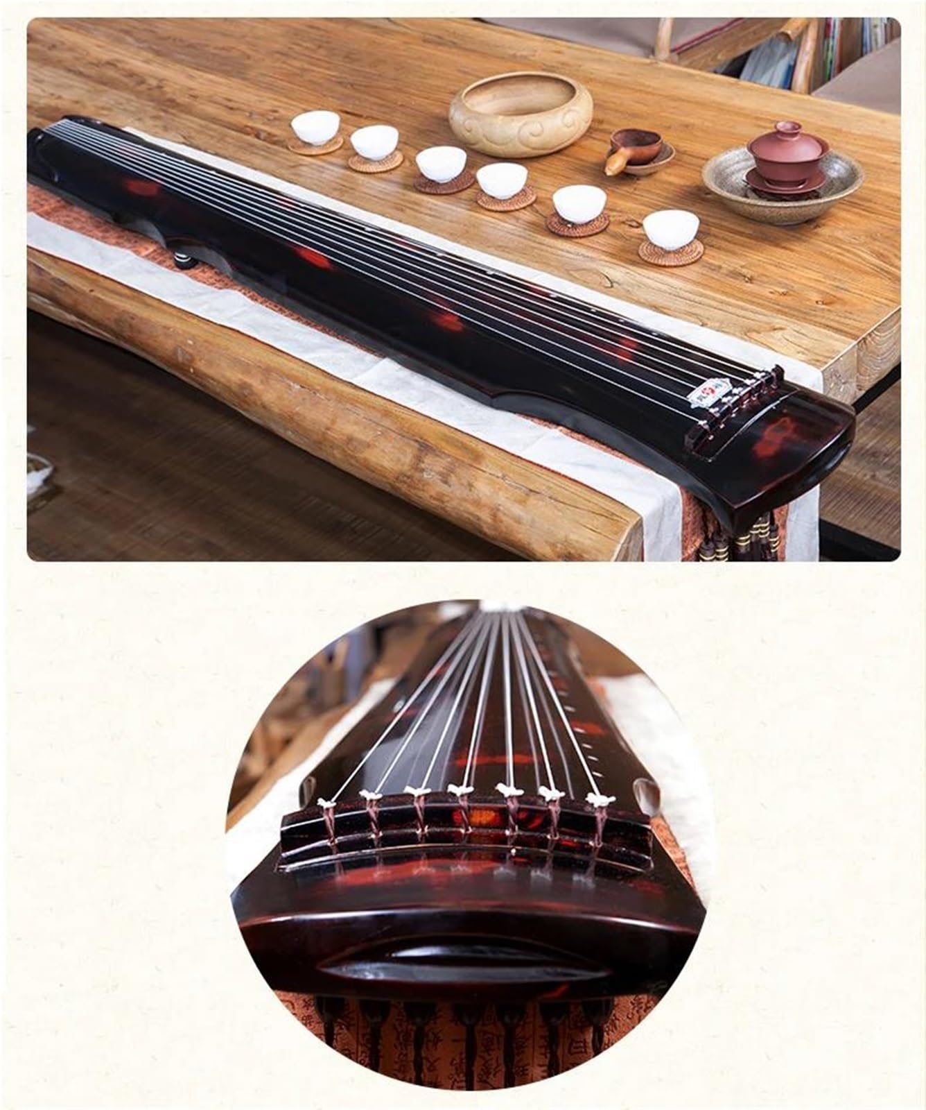 Fuxi Seven String Guqin Wykonany Ze Starego Drewna Paulowni Odpowiedni Dla Początkujących I Profesjonalistów Guqin (chińska Cytra)