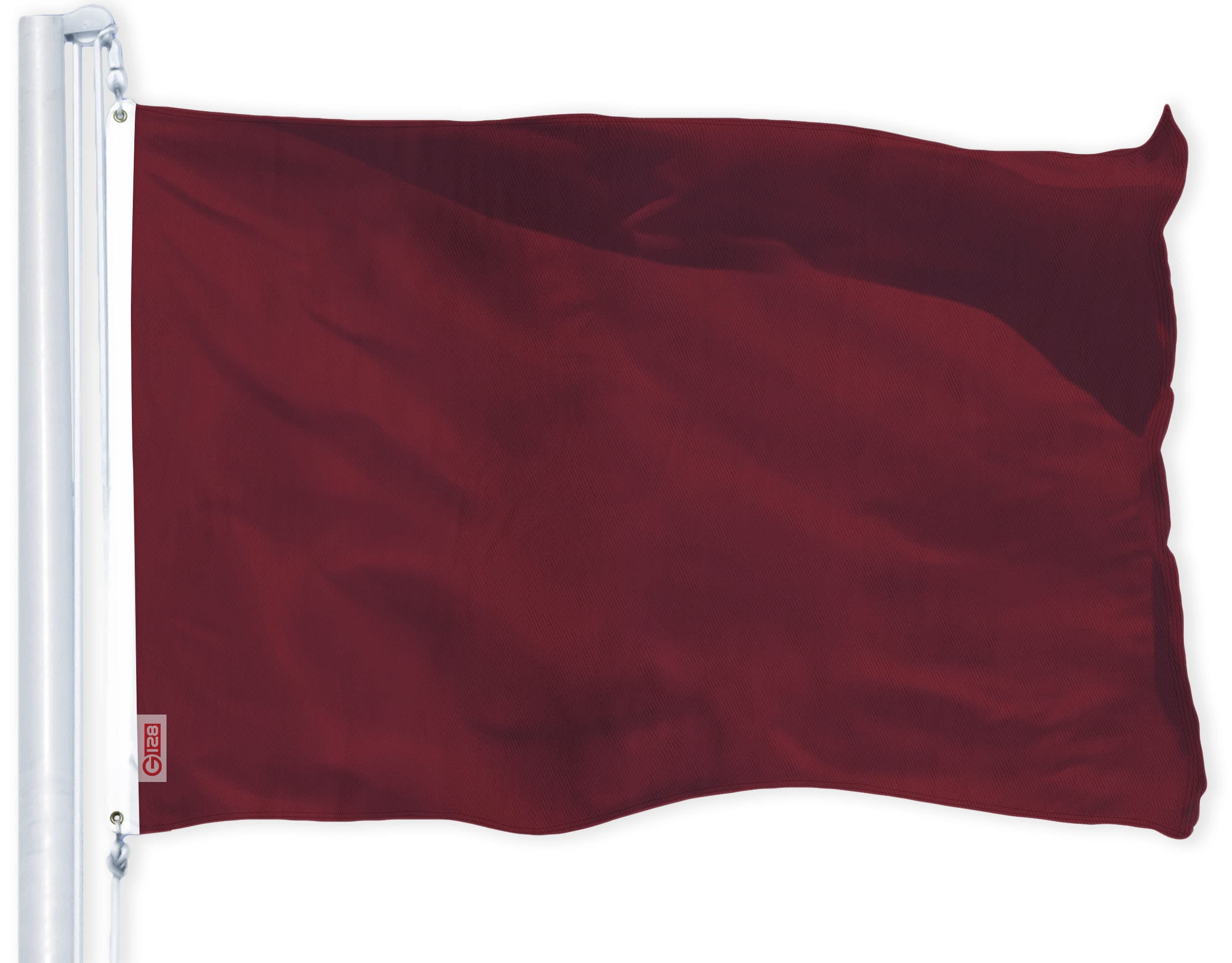G128 Solid Burgundy Color Flag | 3x5 Ft | LiteWeave Pro Series Printed 150D Polyester | Indoor/Outdoor, Vibrant Colors, Brass Grommets, Thicker and More Durable Than 100D 75D Polyester