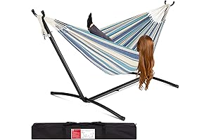 Best Choice Products 2-Person Double Hammock with Stand: Relax in Ocean Blue Comfort