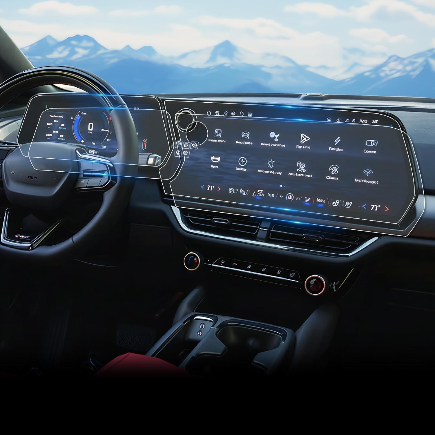 For 4PCS 2024 2025 2026 Chevrolet Traverse 17.7 Inch Touchscreen & 11 Inch Dashboard High Clarity Screen Protector - Traverse (LS/LT/Z71/RS/High Country) Accessories