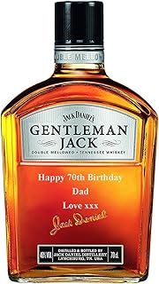 Personalised Jack Daniel’s Gentleman Jack Whisky Gift for Men, Customised Engraved Whisky Bottle, Tennessee Whiskey with Custom Engraving, Gift Ideas for Birthday, Xmas, Anniversary