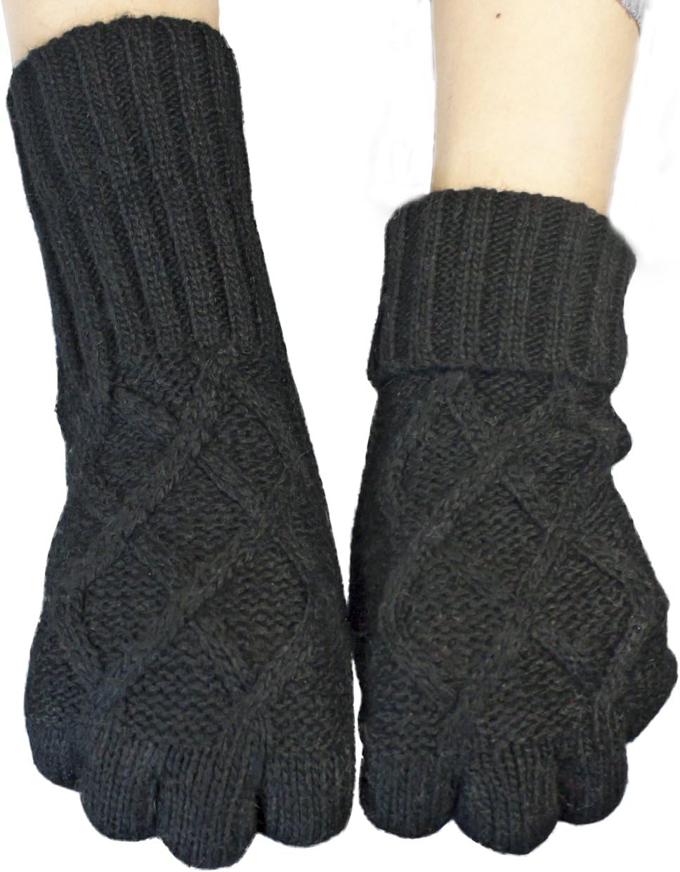 Dahlia Winter Gloves for Women - Wool Knit Cold Weather Gloves, Various Designs