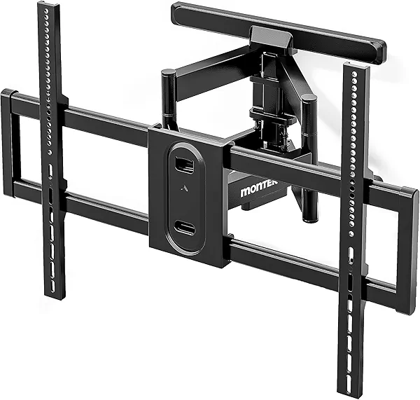 monTEK Heavy Duty Full Motion TV Wall Mount for 43–100 Inch TVs, Pre-Assembled Bracket with Tool-Free Tilt, Swivel & Extension, Max VESA 800x600, 150lbs 4X Strength Tested, Fits 16/18 Inch Studs