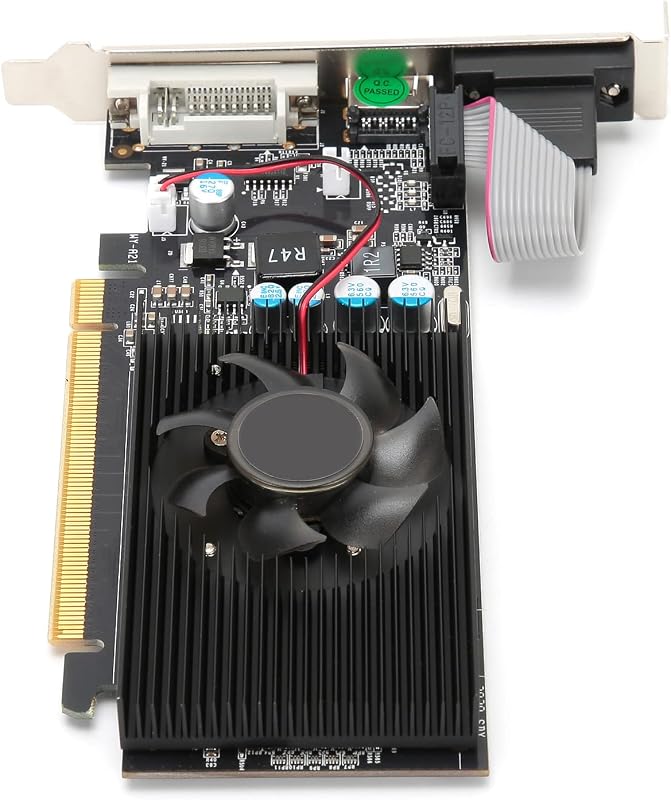 VBESTLIFE GT210 1GB DDR2 Videokártya - Alacsony zajszintű PCI Express 2.0 Grafikus Kártya DVI/HDMI/VGA Csatlakozókkal, 1080p Full HD Felbont