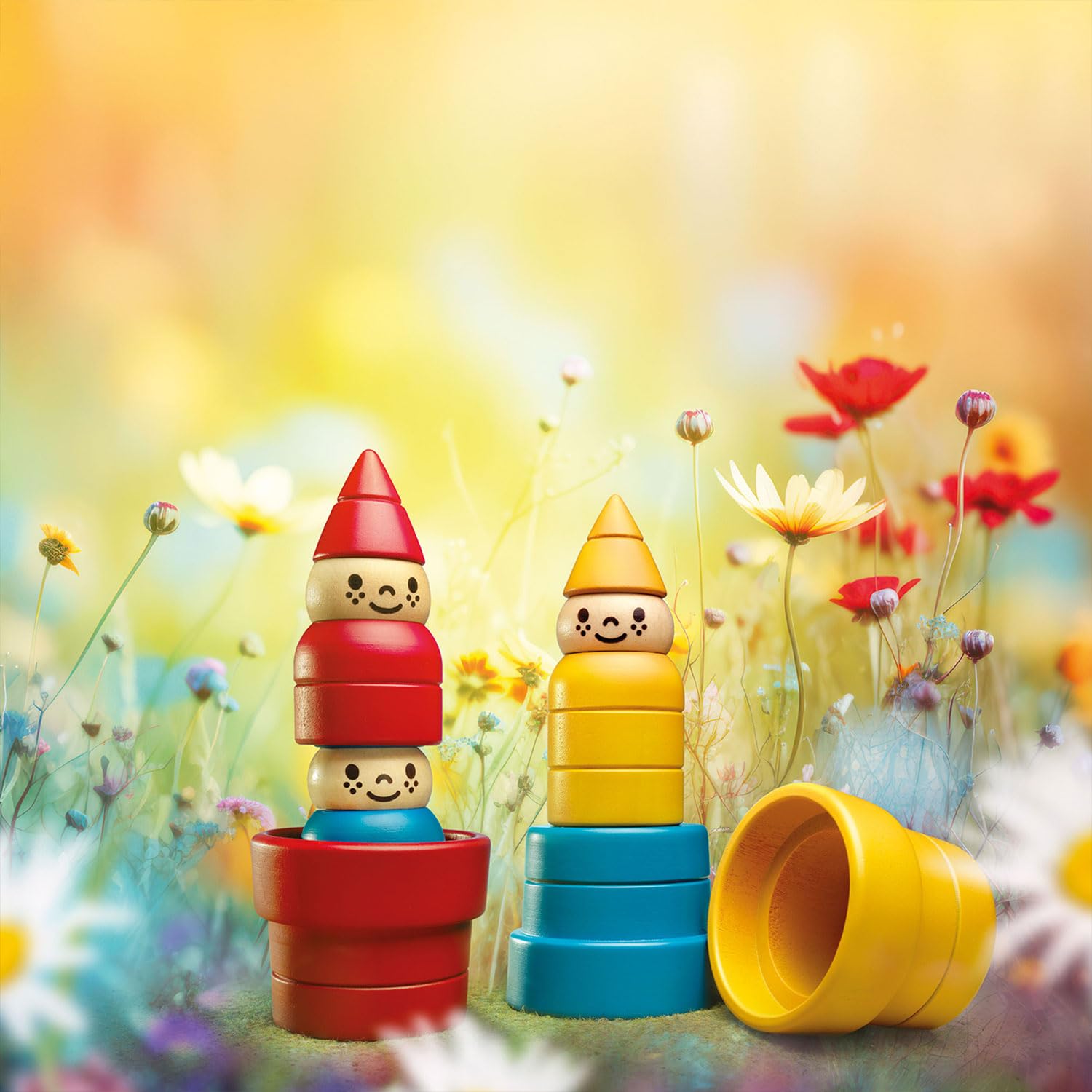 SmartGames - Ogród Krasnali | Gry Edukacyjne 3 Lata Lub Więcej | Puzzle dla dzieci 48 Wyzwań | 1 Gracz