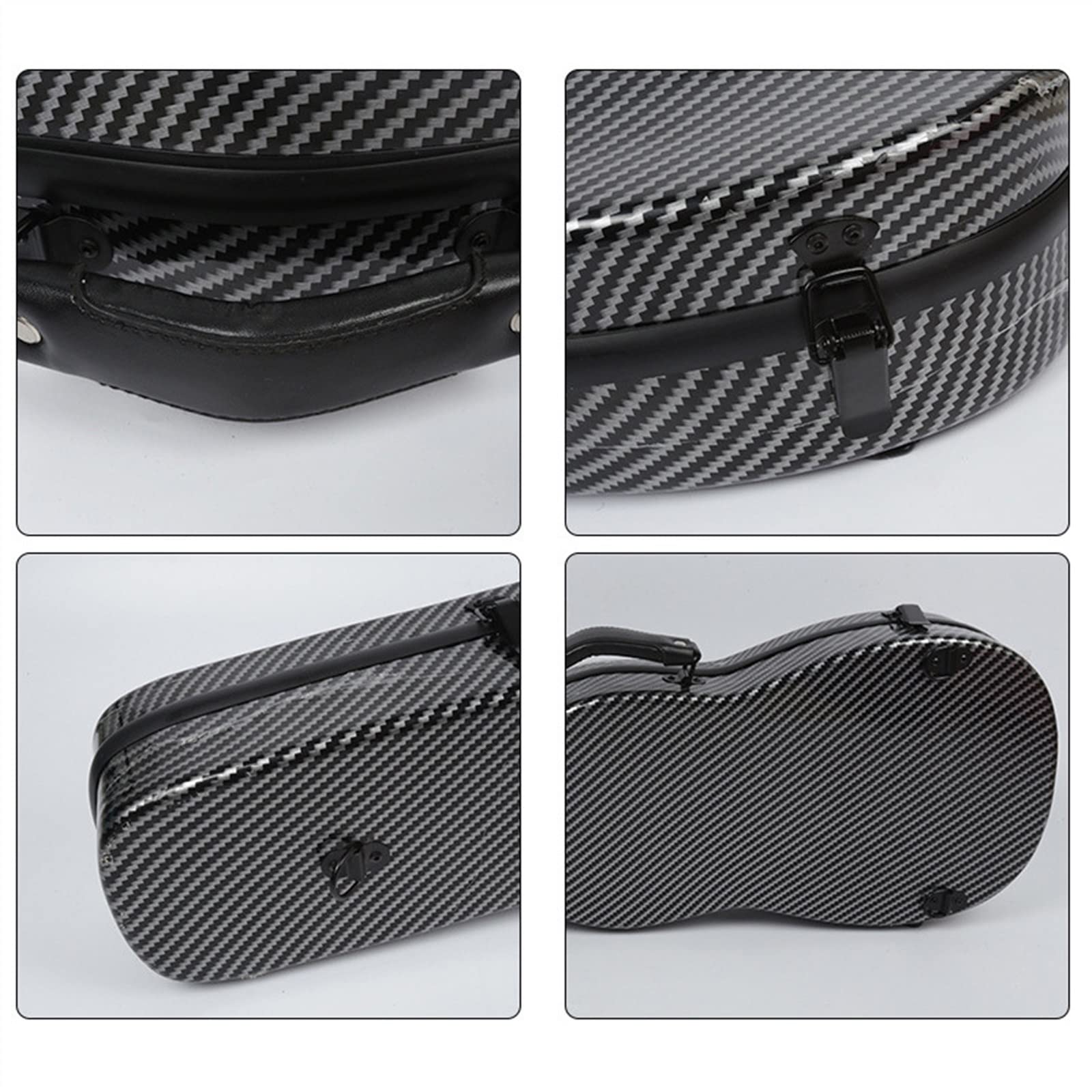 Nueva Funda De Violín De Fibra De Carbono Compuesta De Moda Rosa, Funda De Hombro Ligera Para Violín Tamaño Completo Violín Caso (Color : BK_1/4)