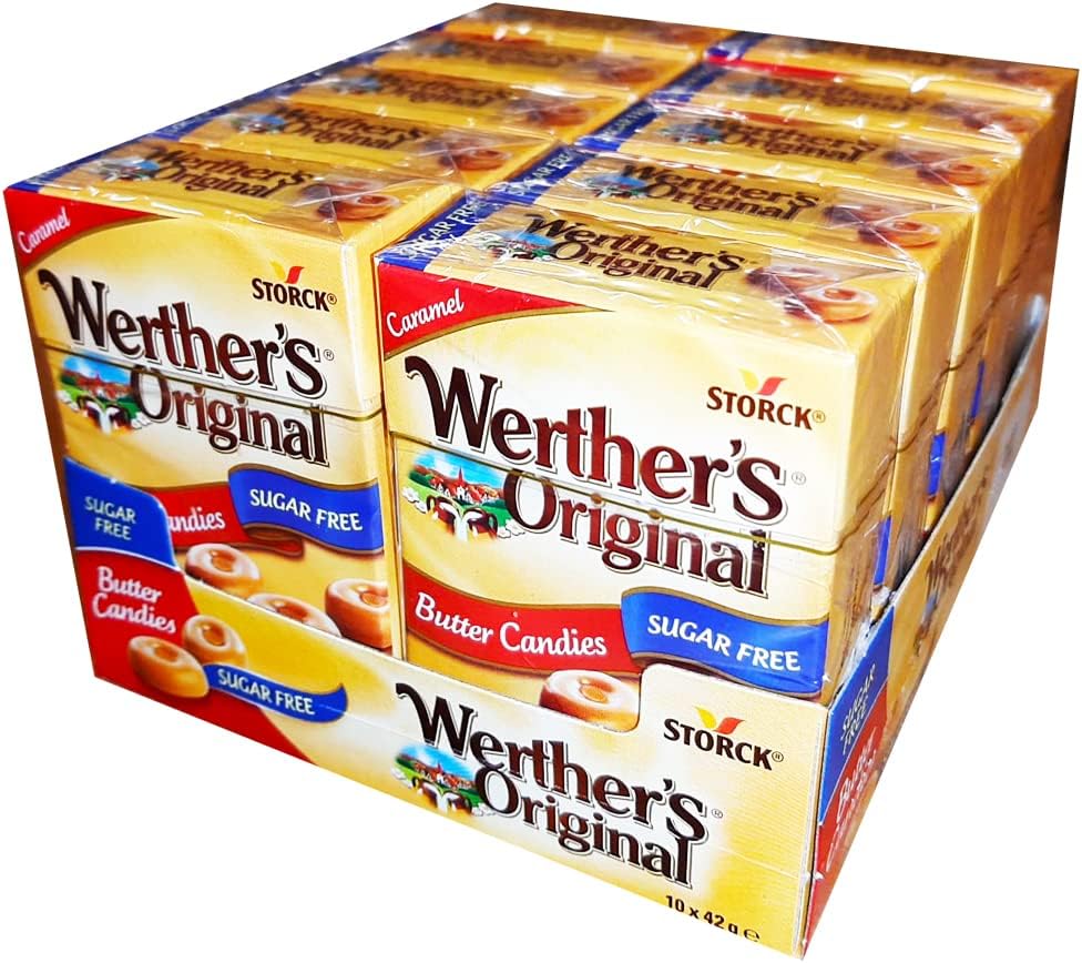 Werthers Sugar Free Sweets Butter Candies - Flip Top Box x 10 x 42g
