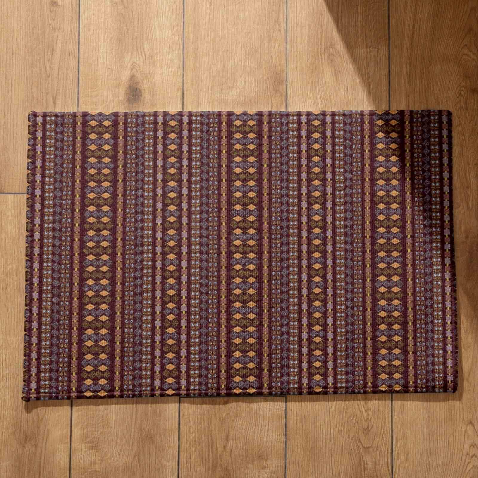 Alfombrilla de baño antideslizante con patrón étnico retro de secado rápido 50x80cm