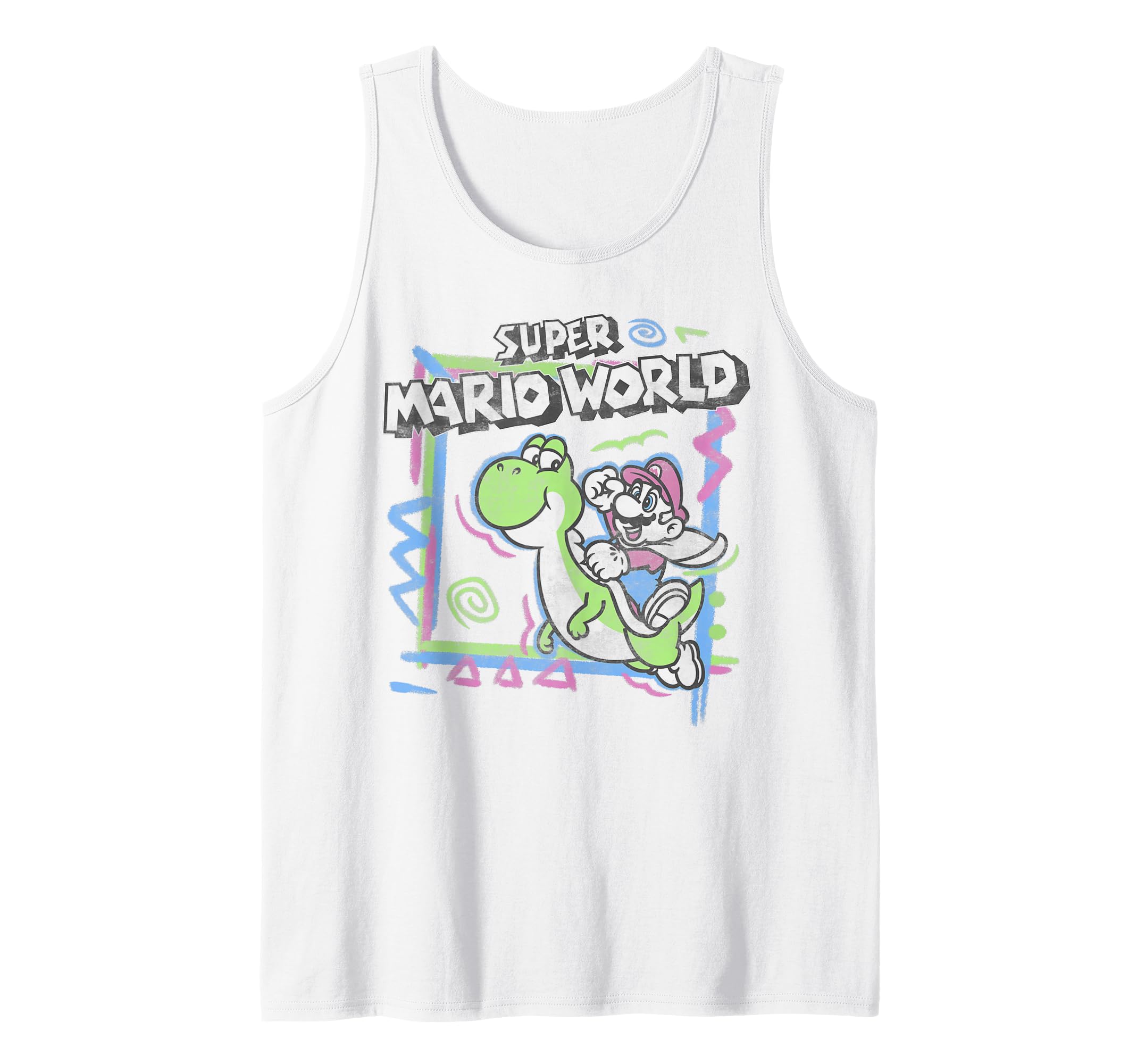 Super Mario World 90's Neon Abstract Nintendo Yoshi Ride Tank Top