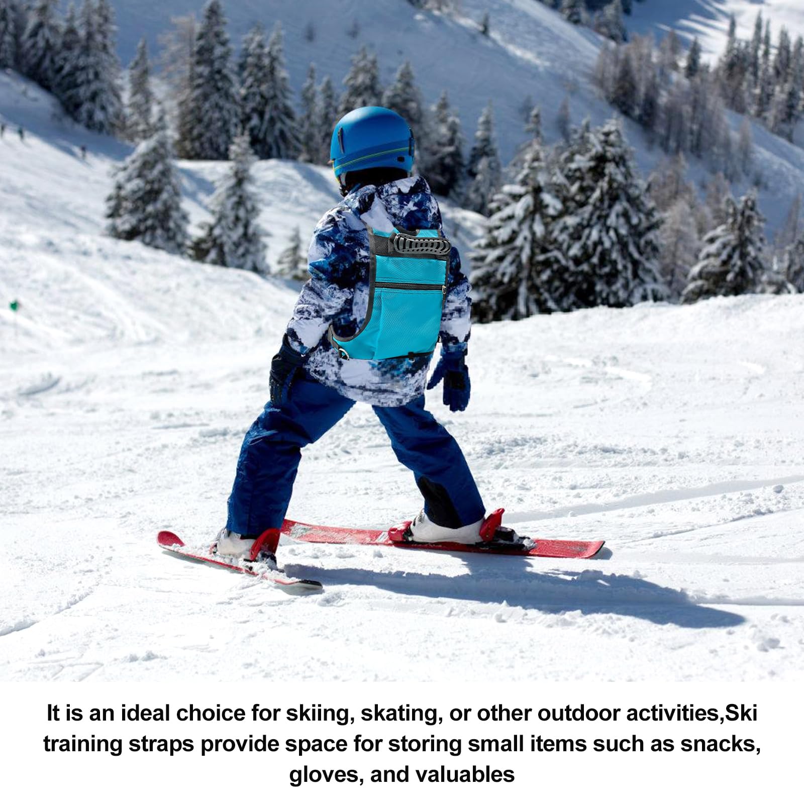 GOMETY Ski und Snowboard Gurt für Kinder, Ski Snowboard Gurt, Skating Trainingsgürtel, Kinder Skigeschirr mit Abnehmbarer Leine, Kinder Skischultergurt für Skating Skifahren Radfahren Anfänger