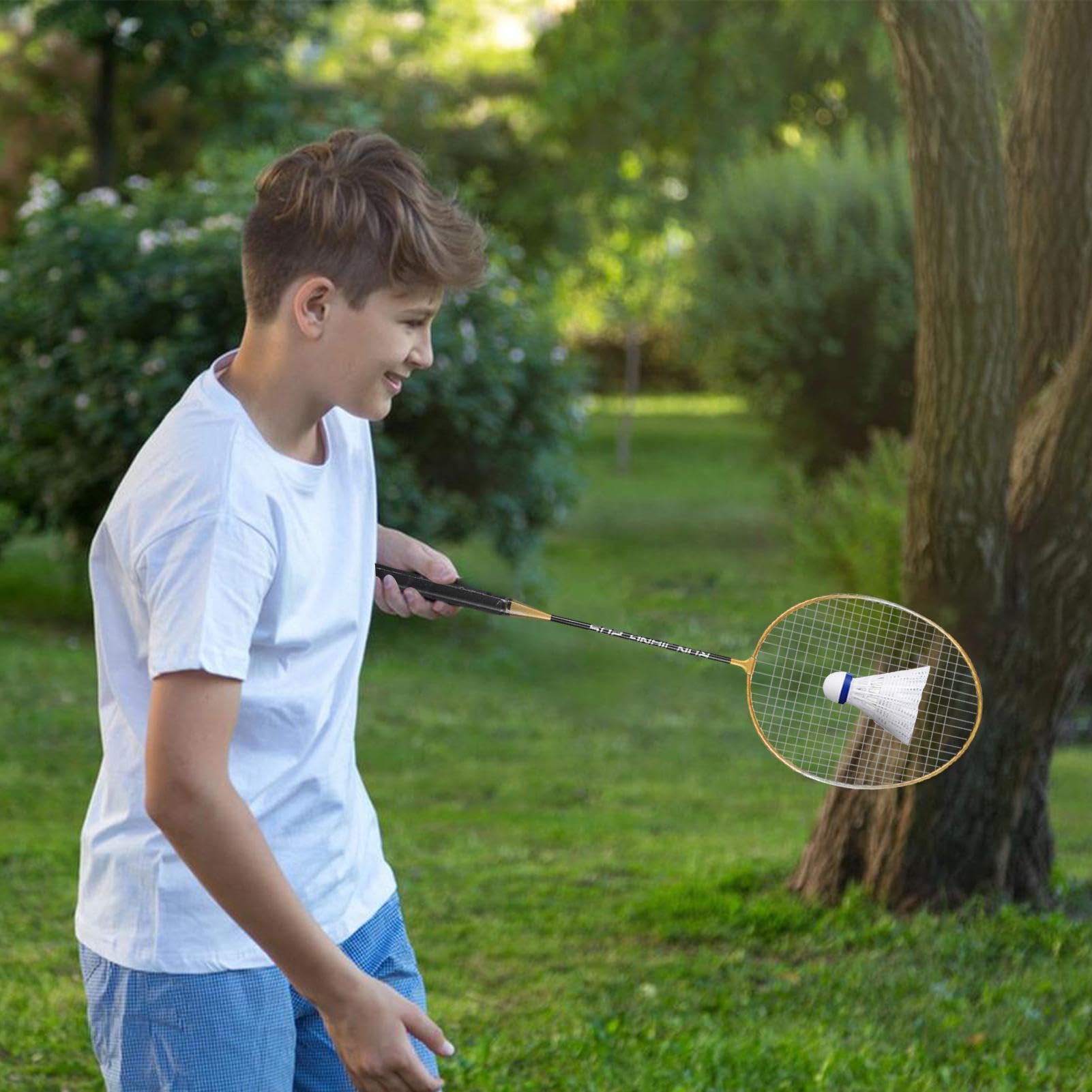 Set di racchette da badminton per adulti, attrezzatura leggera da badminton per professionisti, assorbe il sudore